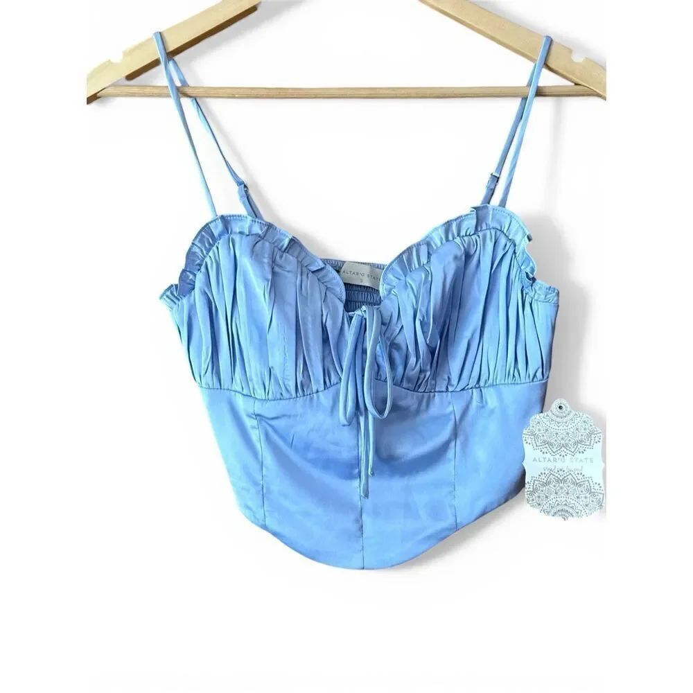 ALTAR'D STATE "Plein Air" Bustier Crop Top Smocked Corset Cami *NEW*